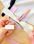 Cute Small Ribbon Side Clip - White, Black, Pink